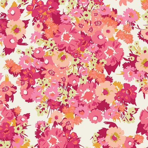 Bloomcore 10" Squares, Art Gallery Fabrics 10WBLC, 10" Precut Yellow Pink Blue Floral Fabric Squares, AGF Studios