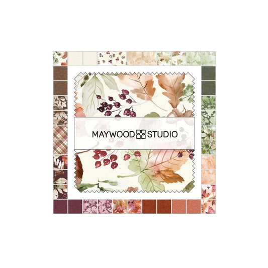 Rustle 5" Charm Squares, Maywood Studio CP-MASRUST, 5" Precut Autumn Fall Leaves Quilt Fabric Squares