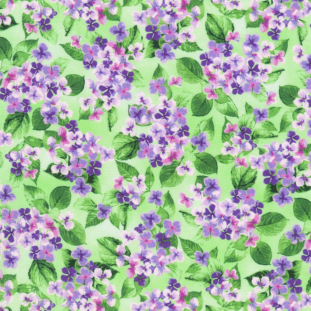 Hydrangea Grace 2.5" Roll Up, Robert Kaufman RU-1323-40, 2.5" Precut Blue Green Purple Floral Fabric Strip Roll, Floral Jelly Roll