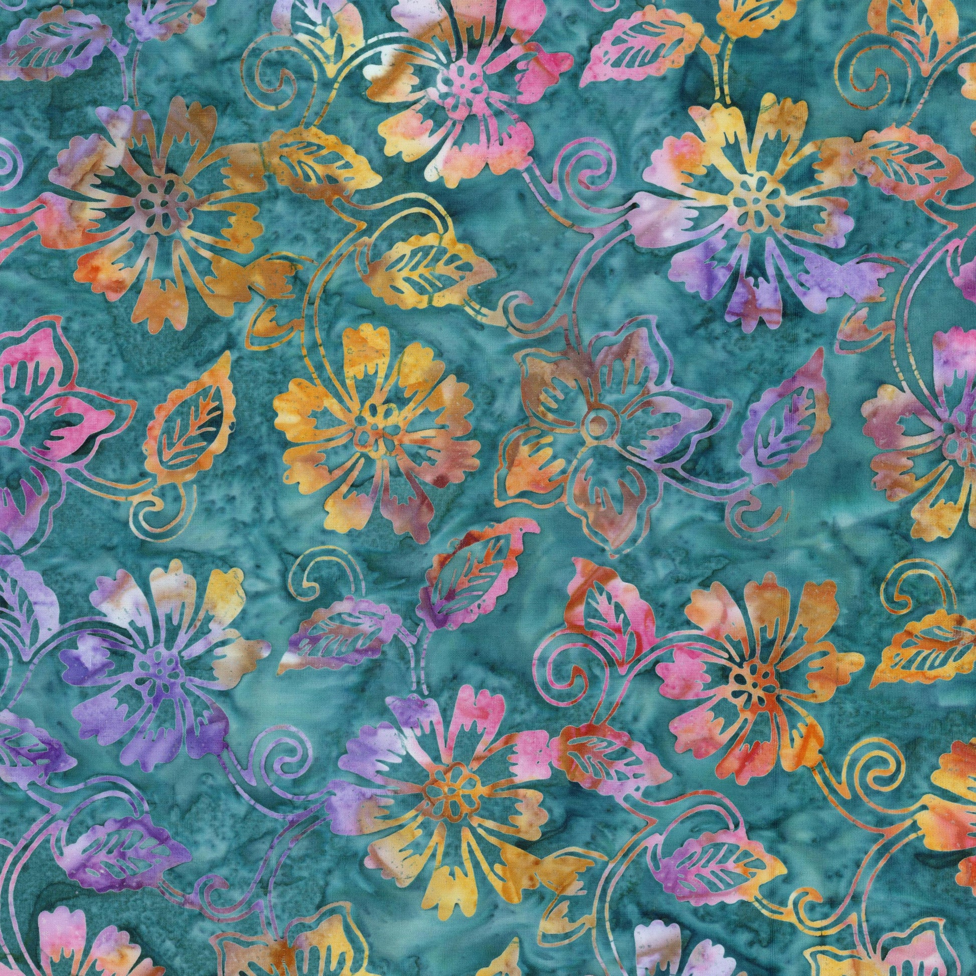 Expressions Batiks - Garden Fresh 5" Stacker, Riley Blake 5-23416-42, 5" Precut Floral Batik Fabric Squares