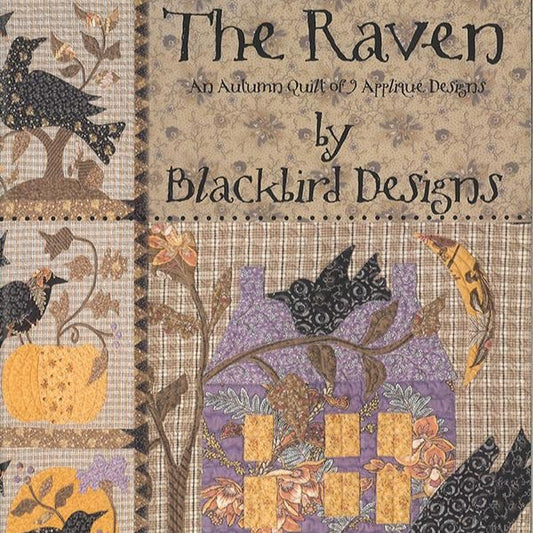 The Raven Quilt Pattern Book, Blackbird Designs BBD266, 9 Applique Quilt Designs Patterns