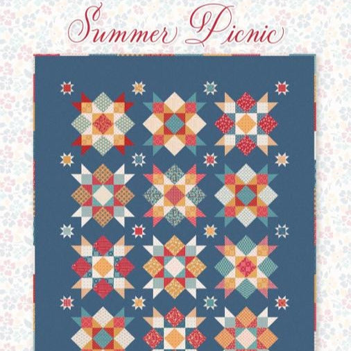 Summer Picnic Quilt Pattern, It's Sew Emma ISE293, Yardage Friendly Throw Bed Quilt Pattern, Lori Holt Bee in My Bonnet Pattern