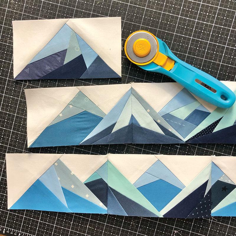 Scrappy Mountains 6" Foundation Papers, Leila Gardunia Design LGD112, Scrap Friendly Foundation Piecing Papers for Scrappy Quilt