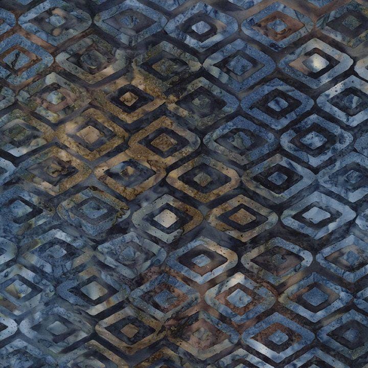 Tonga Luna Batik 10" Squares, Timeless Treasures Treat-Square42 Luna, 10" Precut Blue Brown Cream Batik Quilt Fabric Squares