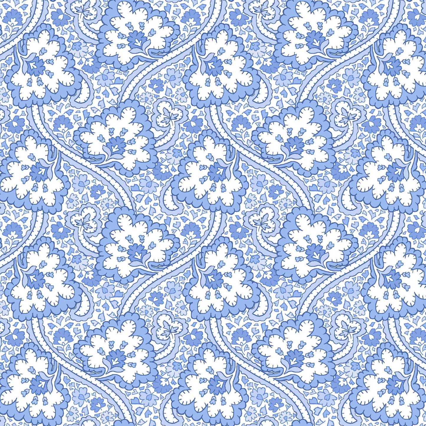 Blue Belle 10" Squares, Maywood Studio SQ-MASBLBE, 10" Precut Blue White Floral Layer Cake Fabric Squares