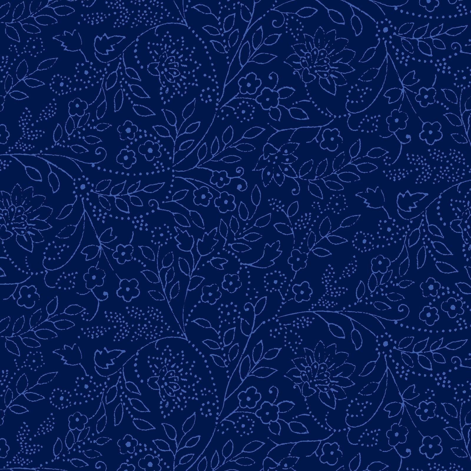 Blue Belle 10" Squares, Maywood Studio SQ-MASBLBE, 10" Precut Blue White Floral Layer Cake Fabric Squares