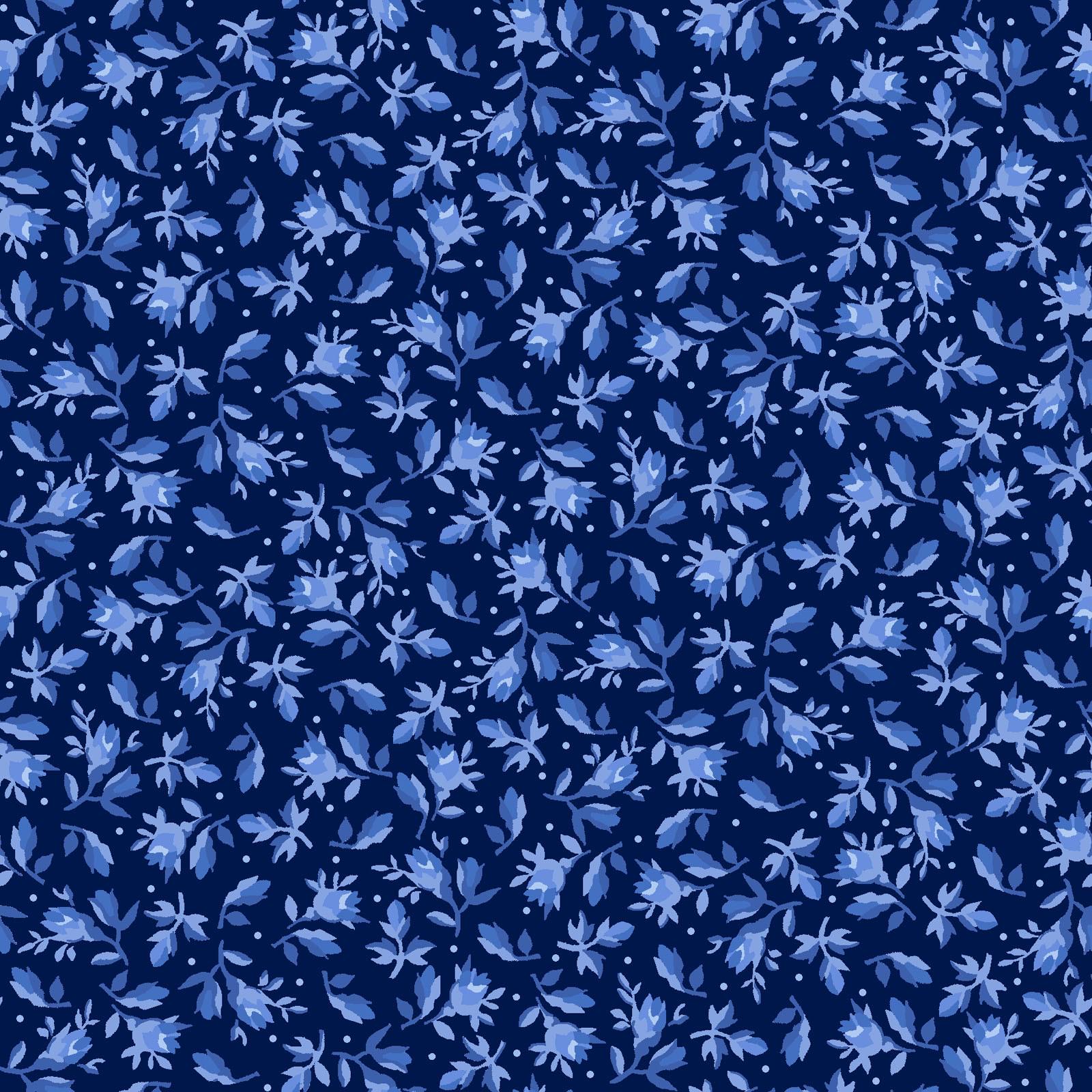 Blue Belle 10" Squares, Maywood Studio SQ-MASBLBE, 10" Precut Blue White Floral Layer Cake Fabric Squares