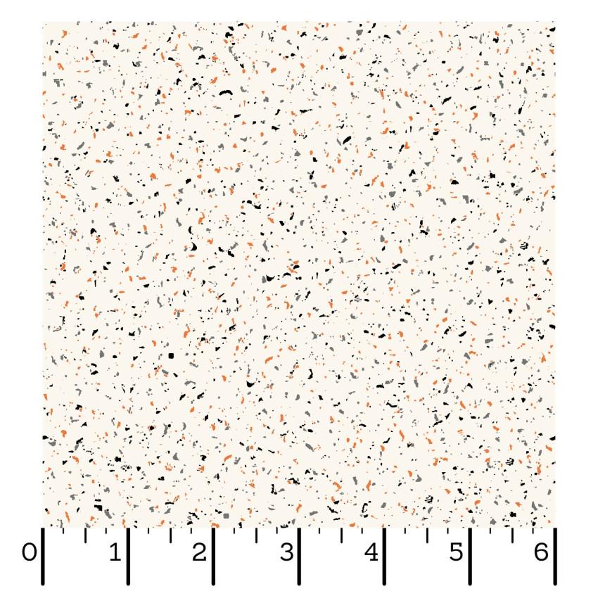 Goth Gardens - Cream Halloween Blender Fabric, Maywood Studio MAS10856-W, Orange Black Speckles on Cream Halloween Fabric, By the Yard