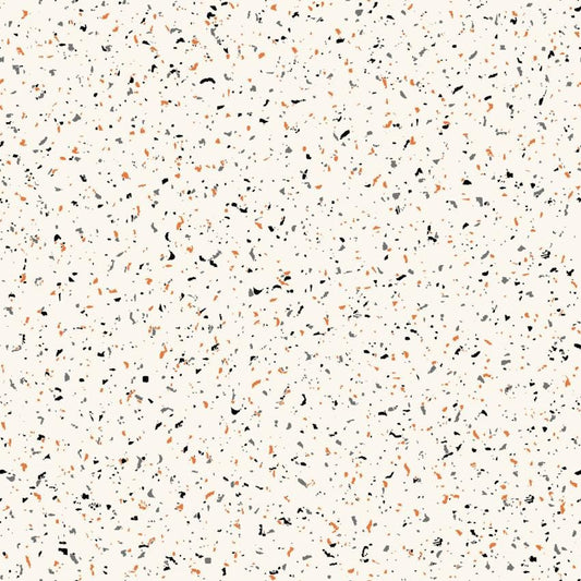 Goth Gardens - Cream Halloween Blender Fabric, Maywood Studio MAS10856-W, Orange Black Speckles on Cream Halloween Fabric, By the Yard