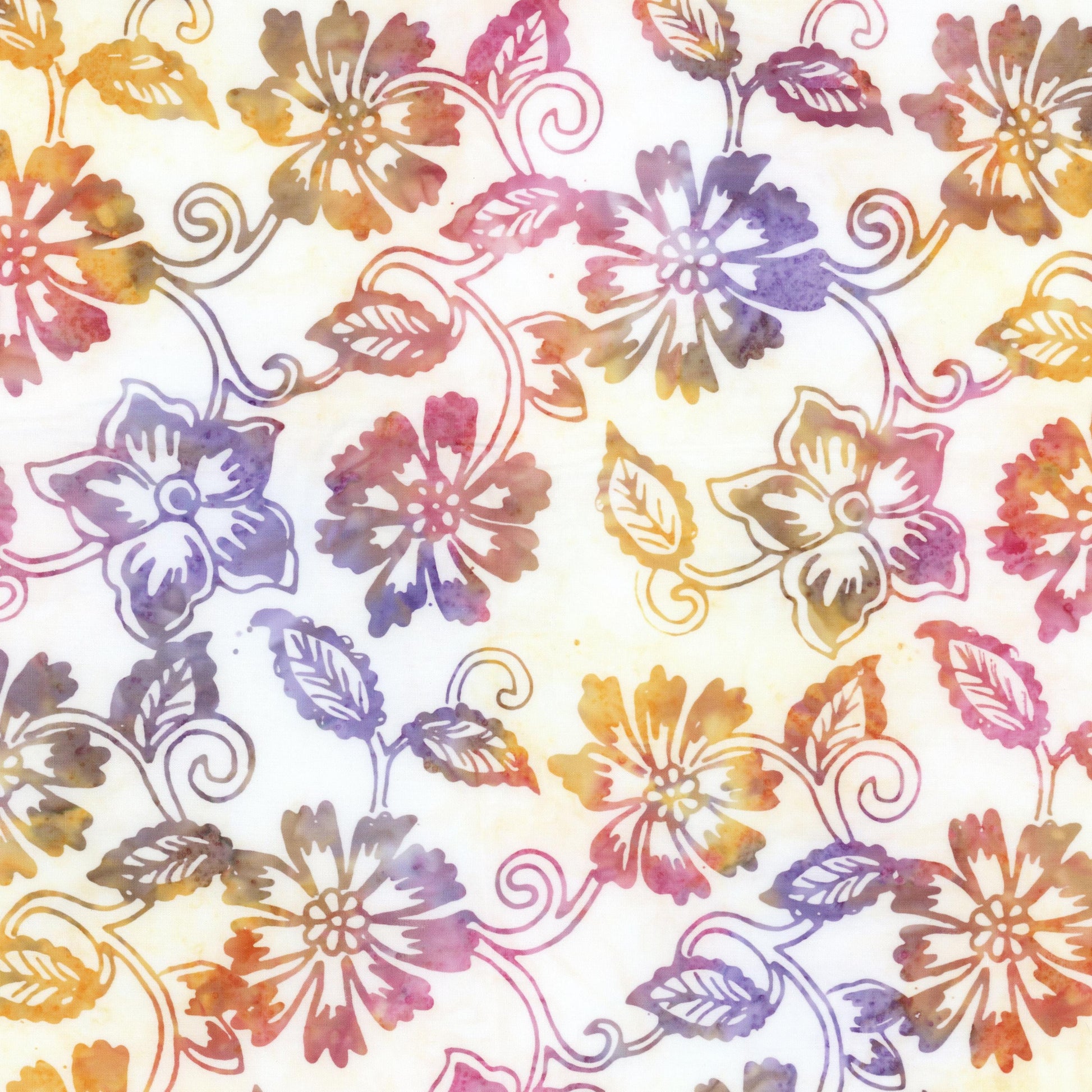 Expressions Batiks - Garden Fresh 5" Stacker, Riley Blake 5-23416-42, 5" Precut Floral Batik Fabric Squares