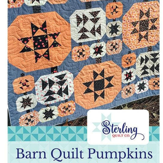 Barn Quilt Pumpkins Pattern, Sterling Quilt Co SQC005, Yardage Friendly Lap Throw Square Quilt Pattern