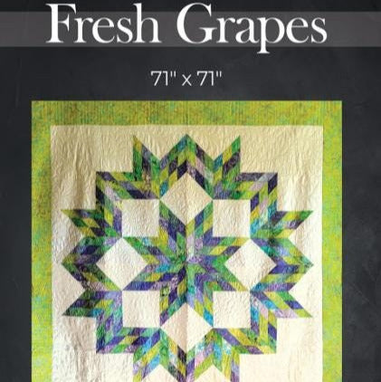 Fresh Grapes Quilt Pattern, 4th and Main 4MD019, 2.5" Precut Jelly Roll Strips Friendly Broken Lone Star Carpenter's Star Quilt Pattern