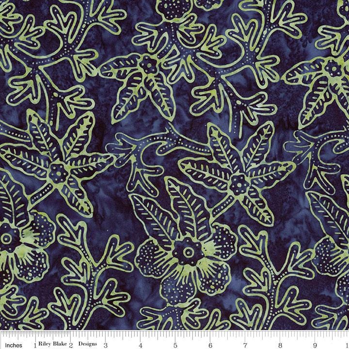 Expressions Batiks Tradewinds Rolie Polie, Riley Blake RP-23288-40, 2.5" Precut Green Blue Brown Tropical Batik Fabric Strips