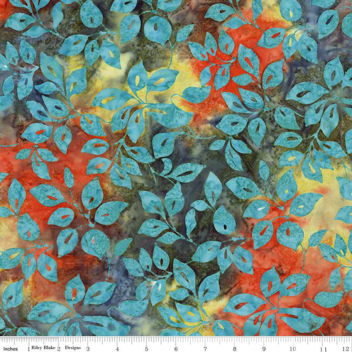 Expressions Batiks Carnival Glass 5" Stacker, Riley Blake 5-23366-42, 5" Precut Blue Red Green Gold Batik Fabric Squares