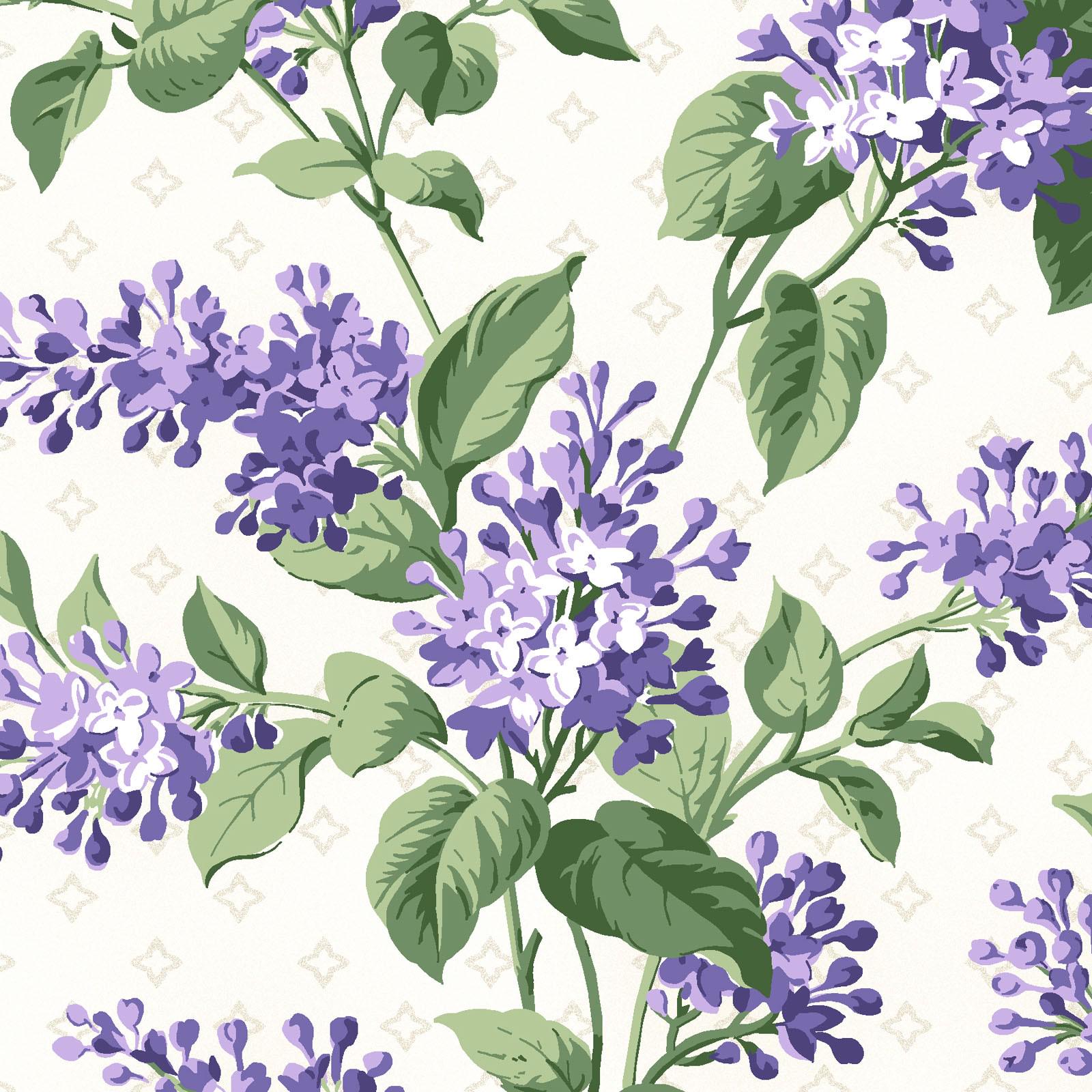Lilac Lane 10" Squares, Maywood Studio SQ-MASLILA, 10" Precut Purple Green Beige White Floral Layer Cake Fabric Squares