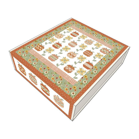 Fall Garden Quilt KIT, Riley Blake KT-16670, Sunflower Whispers Pumpkins Flowers Quilt Kit, Lisa Audit, LaVonne Jackson