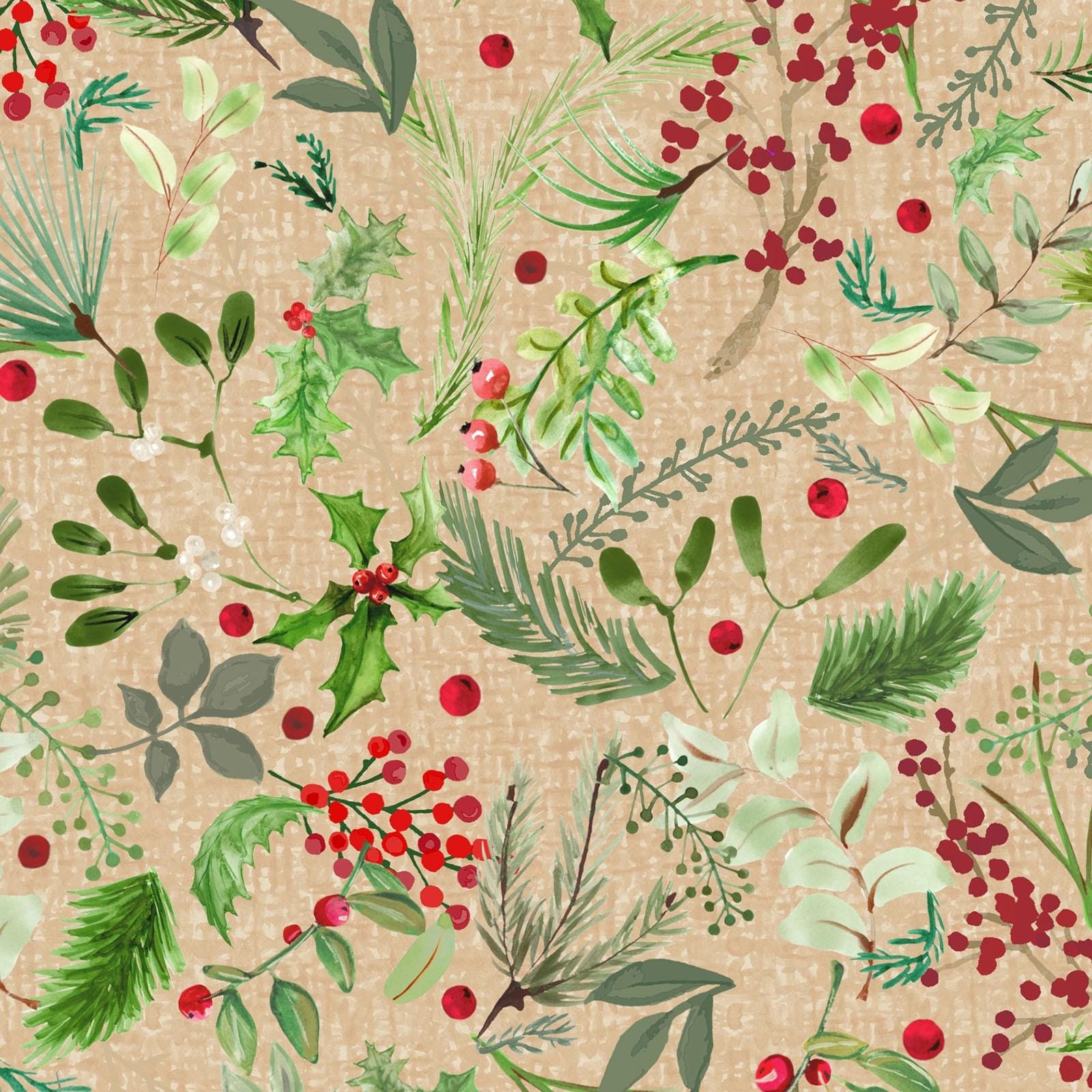Winter Wreaths 10" Squares, Maywood Studio SQ-MASWIWR, 10" Precut Rustic Christmas Xmas Quilt Fabric Squares