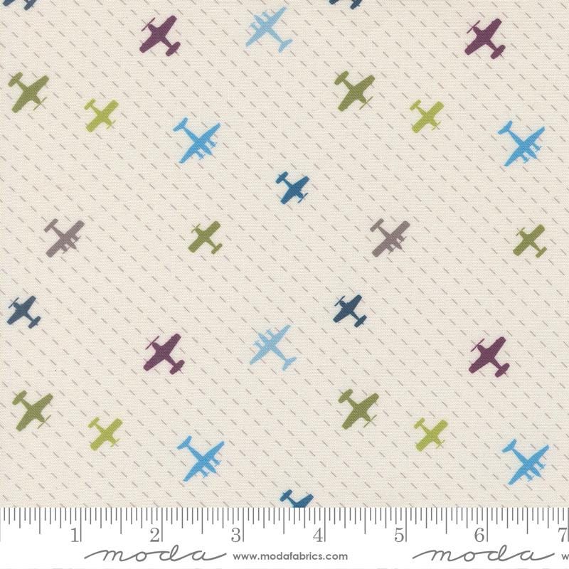 High Flight 10" Layer Cake, Moda 45060LC, 10" Precut Green Blue Gray Aeronautical Airplanes Quilt Fabric Squares, Sarah Thomas, Sariditty