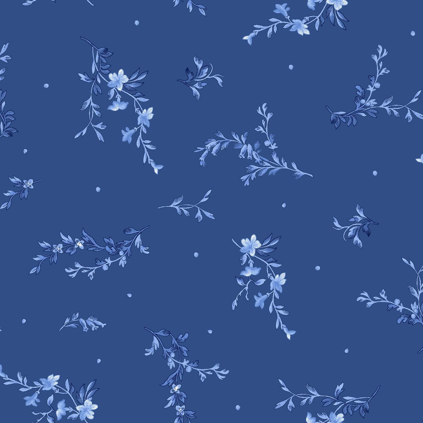 Blue Belle 28 Piece Fat Quarter Bundle Plus Panel, FQ-MASBLBE, 18 x 22 Fabric Cuts, Blue White Floral Fabric Bundle, Maywood Studio