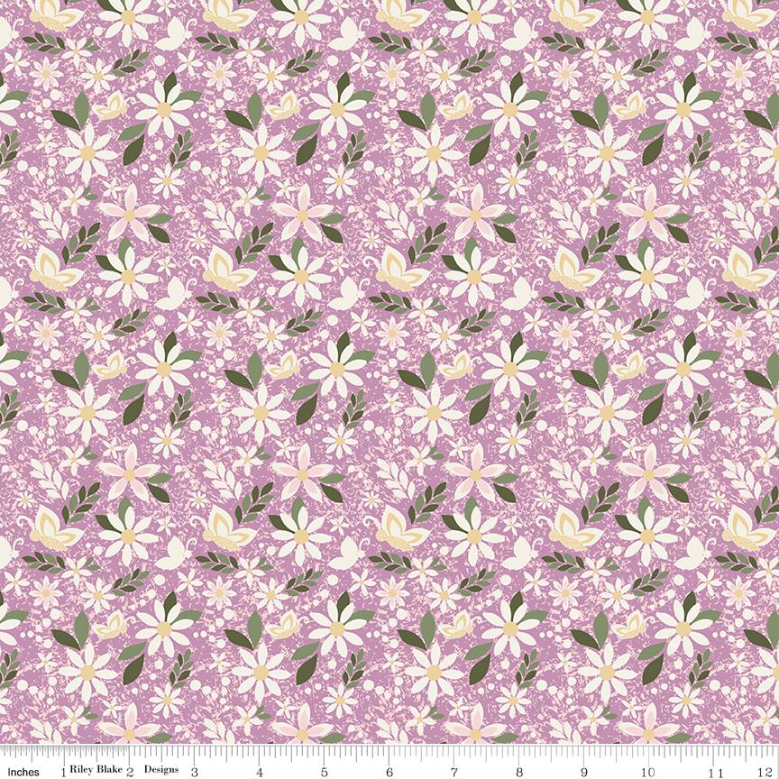 Juju's Petals 5" Stacker, Riley Blake 5-16610-42, 5" Precut Spring Butterfly Floral Quilt Fabric Squares, Judi Madsen