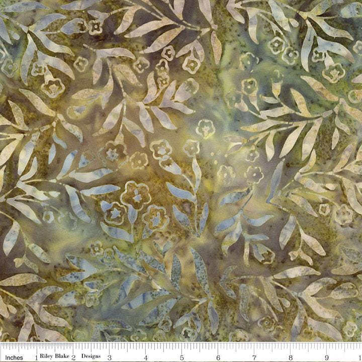 Expressions Batiks Tradewinds Rolie Polie, Riley Blake RP-23288-40, 2.5" Precut Green Blue Brown Tropical Batik Fabric Strips