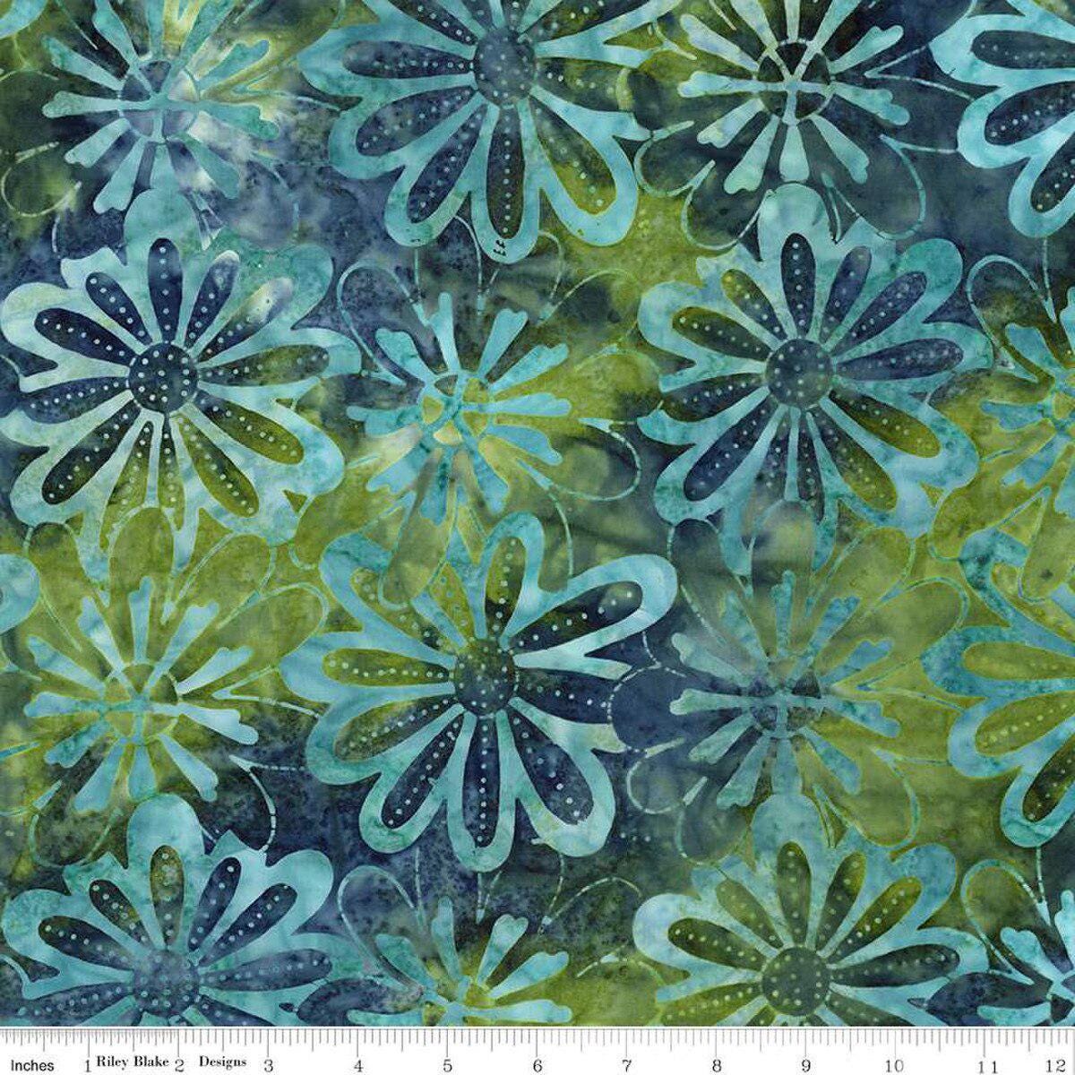 Expressions Batiks Carnival Glass 5" Stacker, Riley Blake 5-23366-42, 5" Precut Blue Red Green Gold Batik Fabric Squares