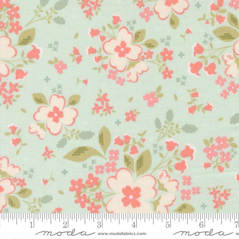 Sunbonnet Charm Pack, Moda 31760PP, 5" Precut Pink Green Blue Floral Charm Pack Fabric Squares, My Sew Quilty Life, Briggs