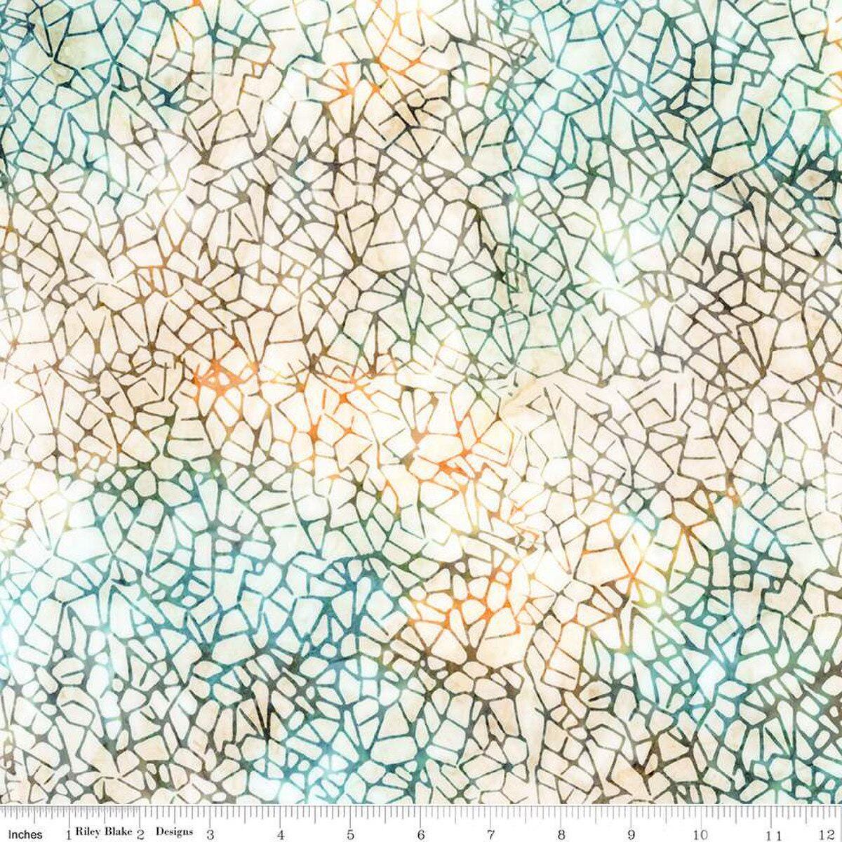Expressions Batiks Kalinda Rolie Polie, Riley Blake RP-23487-40, 2.5" Precut Green Blue Brown Rust Tropical Batik Fabric Strips, Pat Fryer