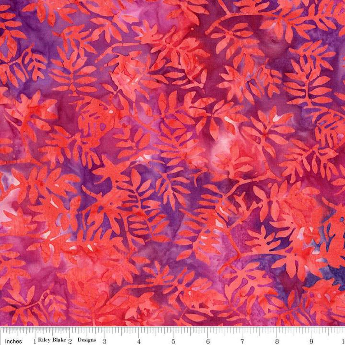 Expressions Batiks Seaside Sunset 10" Stacker, Riley Blake 10-23355-42, 10" Precut Jewel Tones Floral Batik Fabric Squares