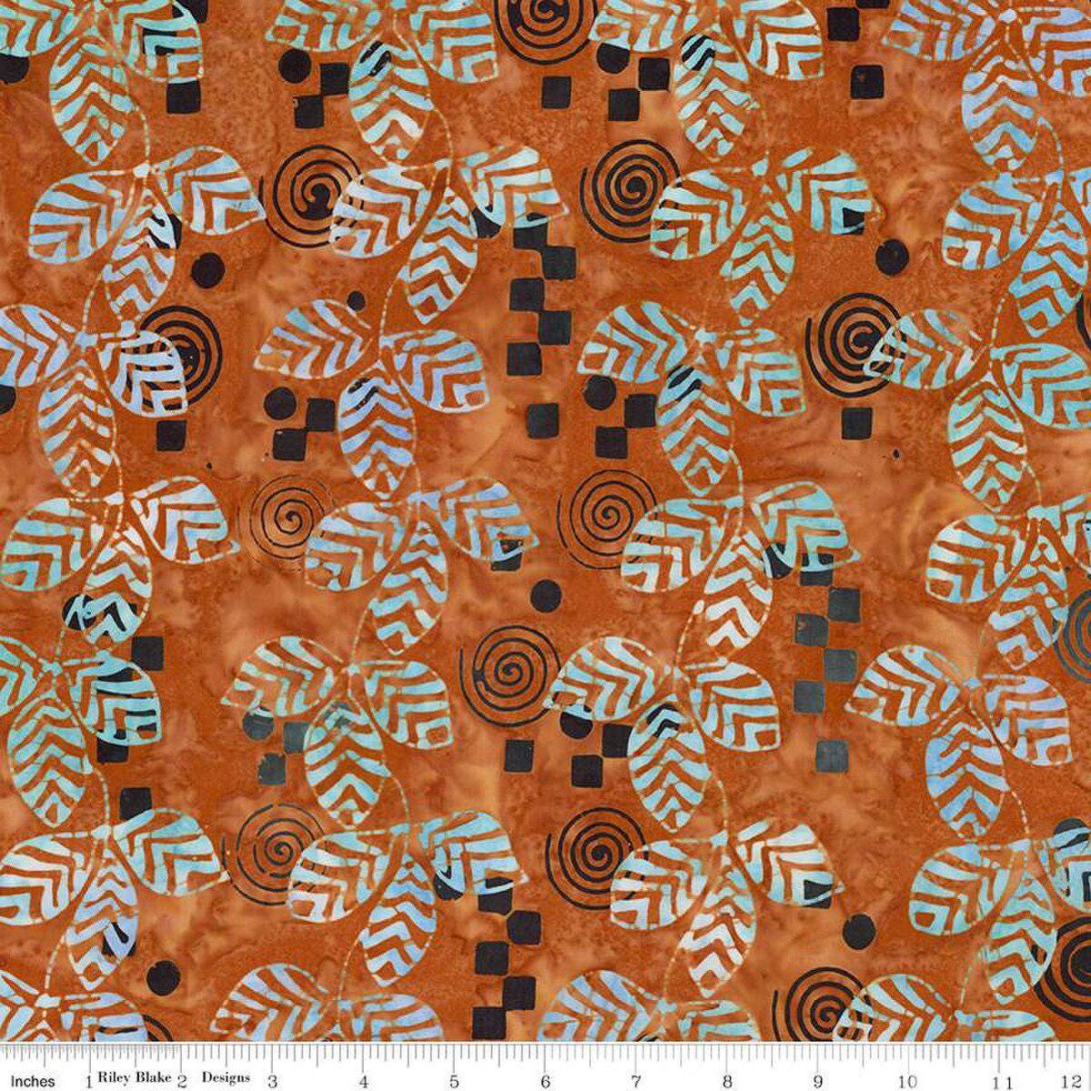 Expressions Batik Kalinda 5" Stacker, Riley Blake 5-23487-42, 10" Precut Tropical Floral Batik Fabric Squares