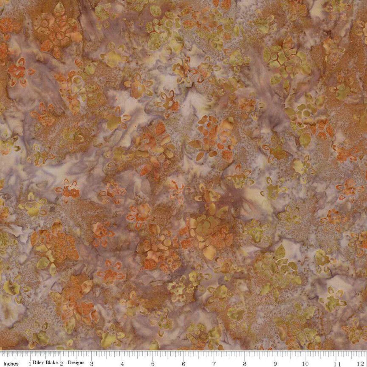 Expressions Batik Kalinda 5" Stacker, Riley Blake 5-23487-42, 10" Precut Tropical Floral Batik Fabric Squares