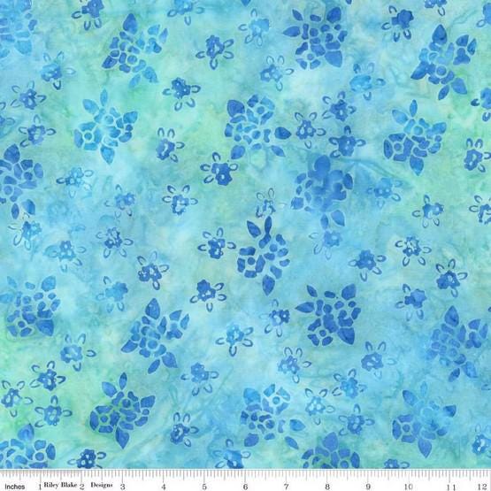 Expressions Batik Kalinda 5" Stacker, Riley Blake 5-23487-42, 10" Precut Tropical Floral Batik Fabric Squares
