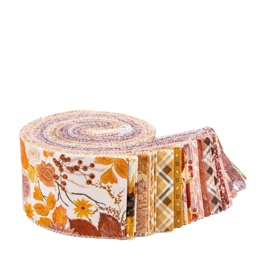 Evening on the Prairie Rolie Polie, Riley Blake RP-16740-40, 2.5" Precut Autumn Fall Sunflowers Fabric Strip Roll, Melissa Gilbert