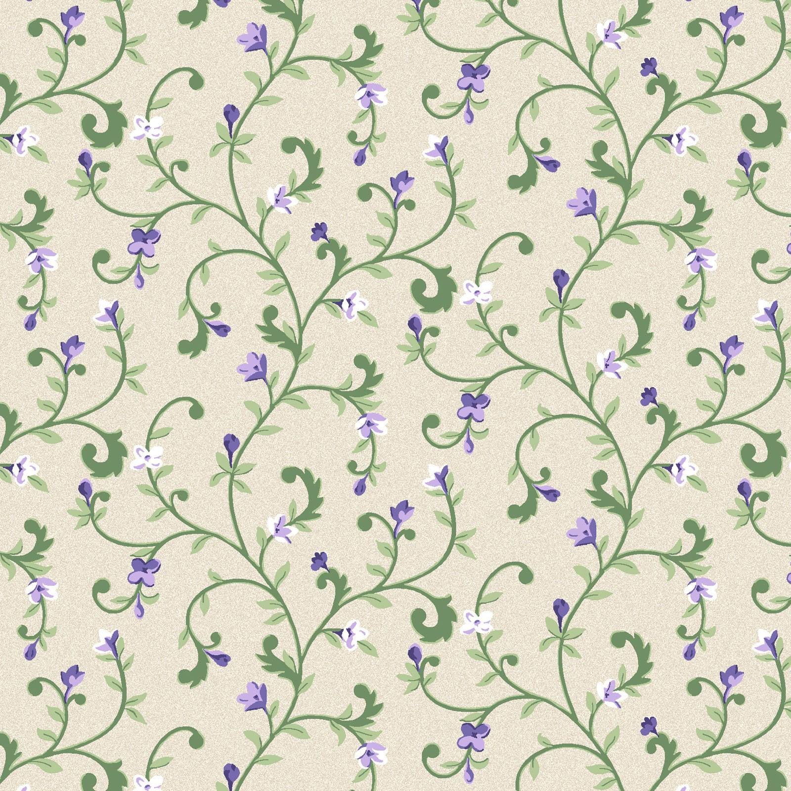 Lilac Lane 19 Piece Fat Quarter Bundle Plus Panel, FQ-MASLILA, 18 x 22 Fabric Cuts, Purple Green Floral Fabric Bundle, Maywood Studio