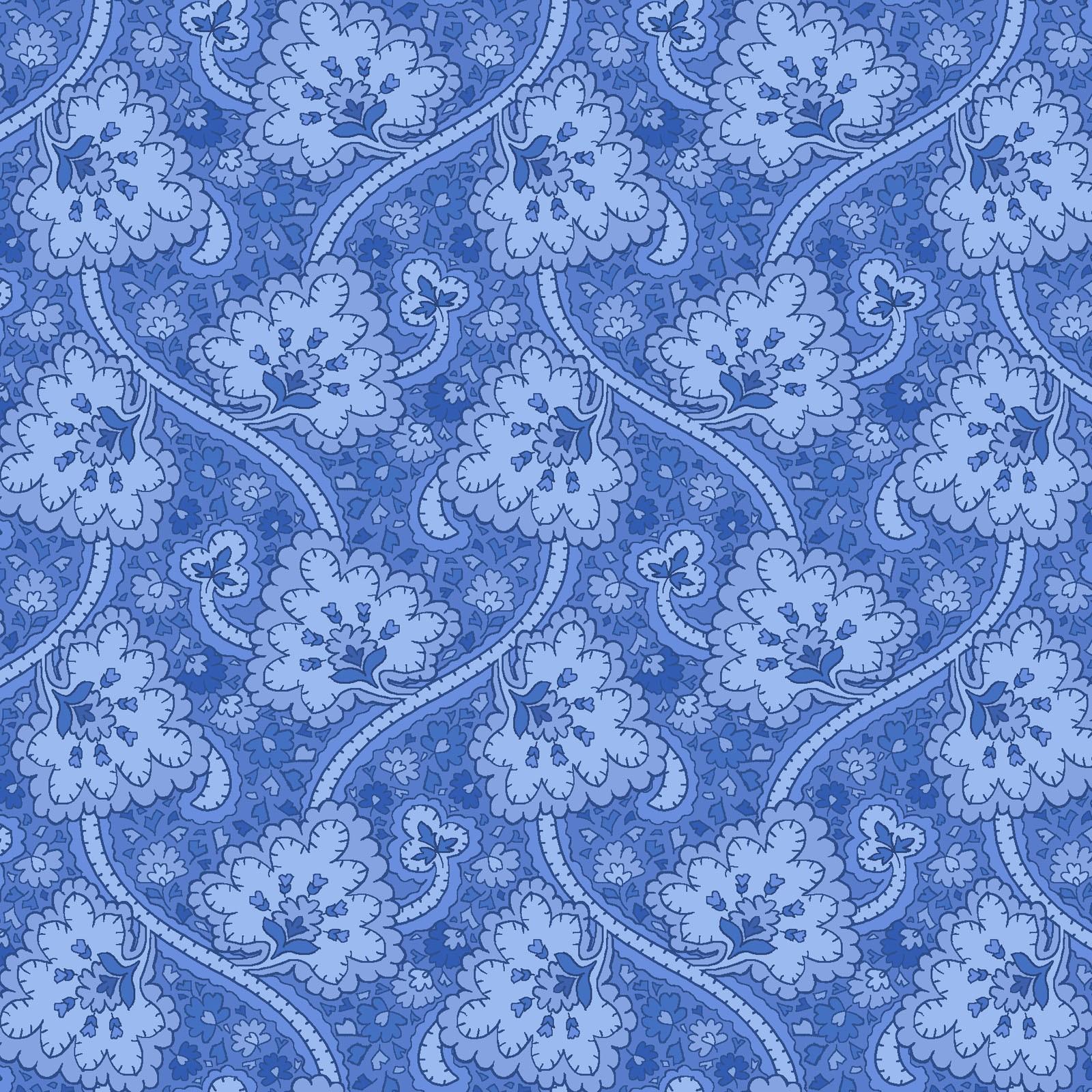 Blue Belle 28 Piece Fat Quarter Bundle Plus Panel, FQ-MASBLBE, 18 x 22 Fabric Cuts, Blue White Floral Fabric Bundle, Maywood Studio