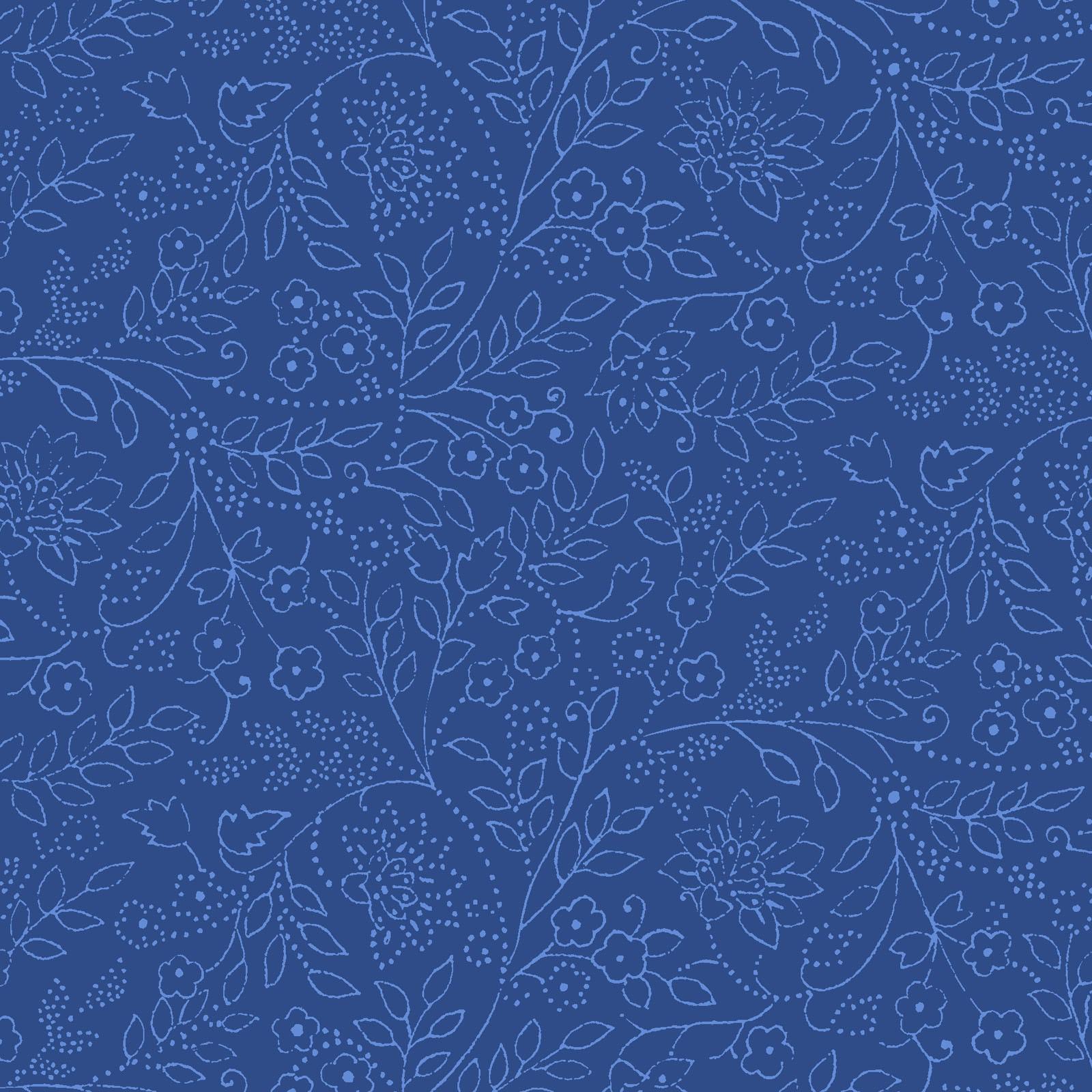 Blue Belle 28 Piece Fat Quarter Bundle Plus Panel, FQ-MASBLBE, 18 x 22 Fabric Cuts, Blue White Floral Fabric Bundle, Maywood Studio