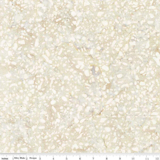 REMNANT 27" of Expressions Batiks Elementals Terrazzo - Shortbread Batik Fabric, Riley Blake BT21800-115, Mottled Greige Cream Batiks