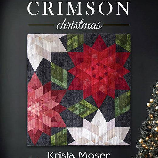 Crimson Christmas Quilt Pattern, The Quilted Life TQL10036, Modern Poinsettias Lap Throw Quilt Pattern, 60 Degree Diamond Ruler Pattern
