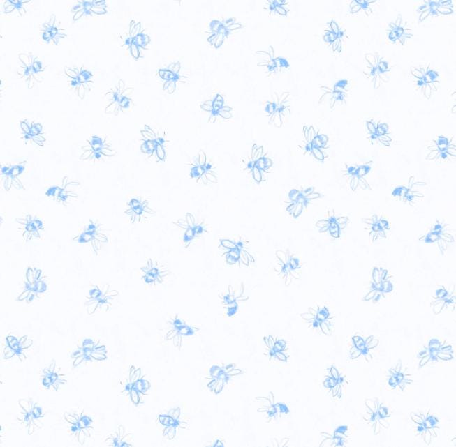 Amalfi Coast 5" Stamp, White Owl AMALFICOAST-05, 5" Precut Blue White Floral Birds Bees Charm Pack Fabric Squares, Susan Winget