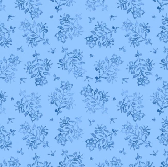 Amalfi Coast 5" Stamp, White Owl AMALFICOAST-05, 5" Precut Blue White Floral Birds Bees Charm Pack Fabric Squares, Susan Winget