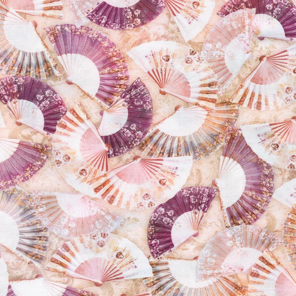 Serene Dream 10" Fabric Squares, Robert Kaufman TEN-1412-42, Pink Green Blue Purple Asian Japanese Inspired 10" Precut Fabric Squares