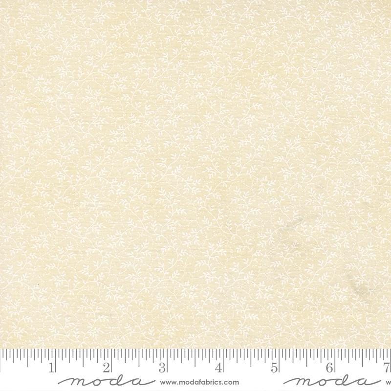 Ambiance - White Vines on Cream Blender Fabric, Moda 44417 21 Porcelain White, Mottled Texture Tonal Cotton Fabric, 3 Sisters, By the Yard