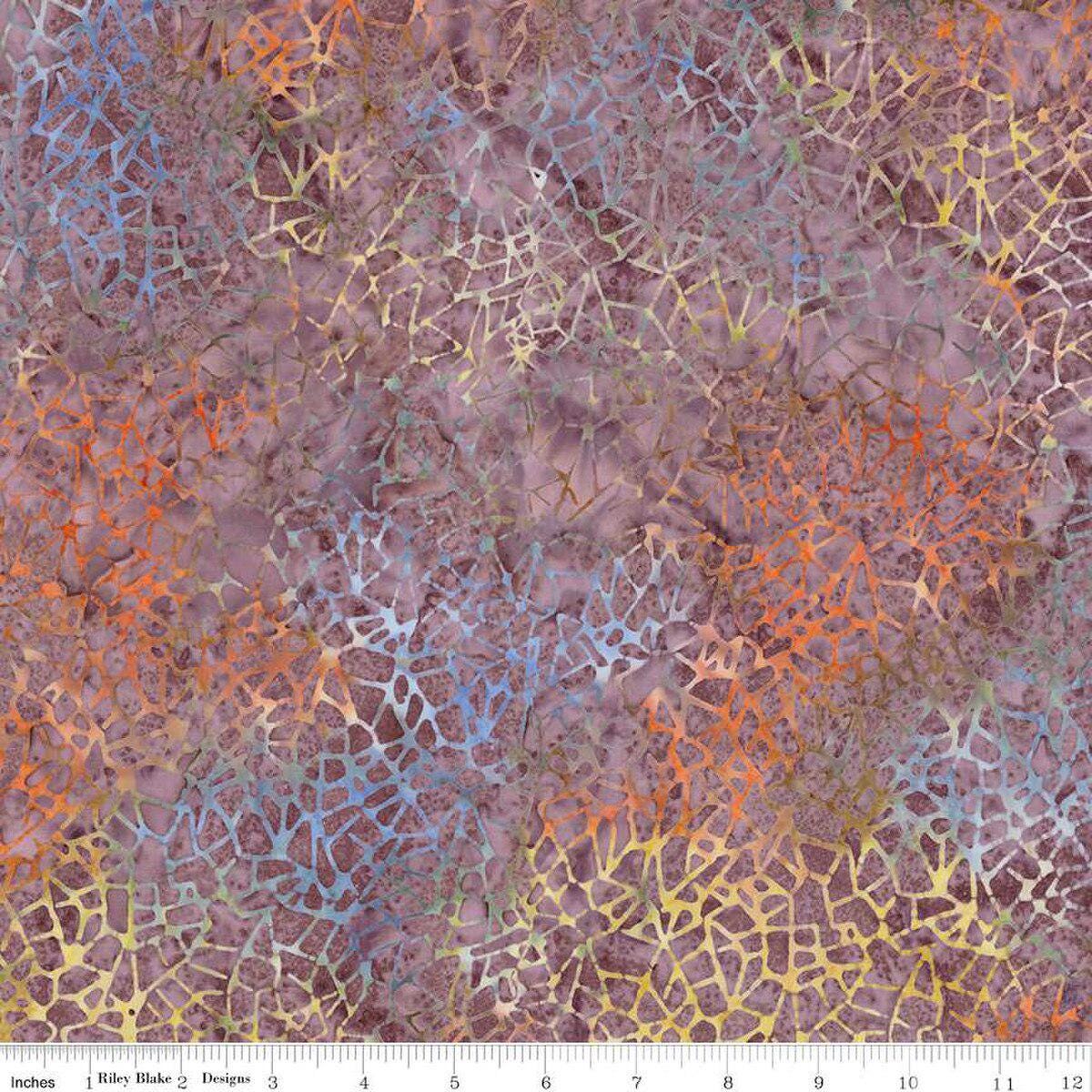 Expressions Batiks Kalinda Rolie Polie, Riley Blake RP-23487-40, 2.5" Precut Green Blue Brown Rust Tropical Batik Fabric Strips, Pat Fryer