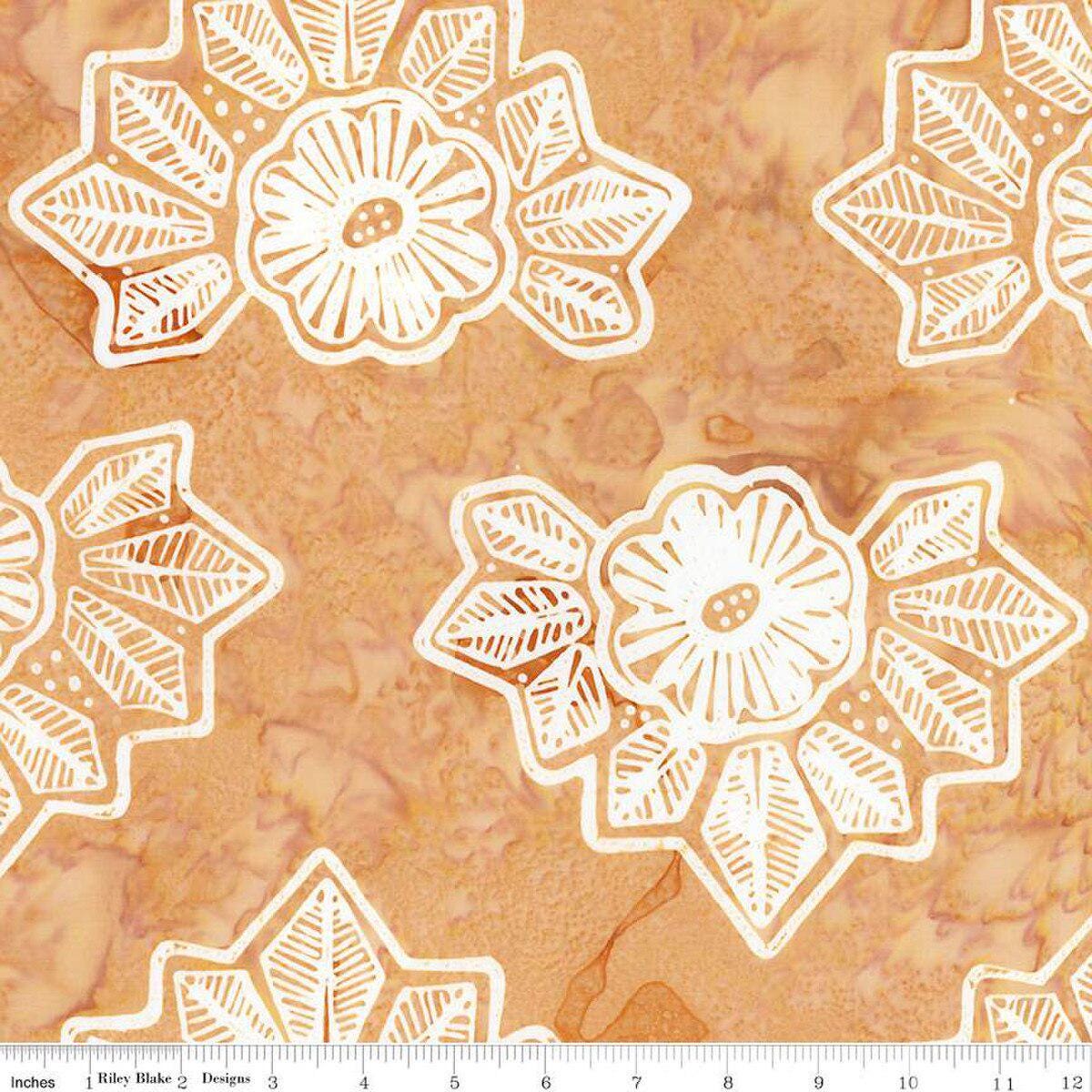 Expressions Batik Kalinda 5" Stacker, Riley Blake 5-23487-42, 10" Precut Tropical Floral Batik Fabric Squares