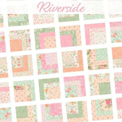 Riverside Quilt Pattern, It's Sew Emma ISE187, FQ Fat Quarter Friendly Crib Lap Throw Queen Bed Quilt Pattern, Kindness Log Cabin Quilt