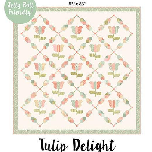 Tulip Delight Quilt Pattern, My Sew Quilty Life MSQL182, Jelly Roll 2.5" Strips Friendly Flowers Tulips Throw Quilt Pattern