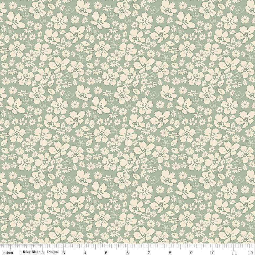 Morning Latte 5" Stacker, Riley Blake 5-16920-42, 5" Precut Pink Blue Brown Rust Autumn Fall Floral Fabric Squares, Sandy Gervais