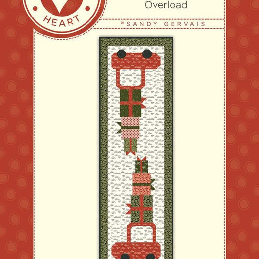 Overload Table Runner Quilt Pattern, Pieces From My Heart PM812, Yardage Friendly Christmas Xmas Car Gifts Table Runner Pattern, Gervais