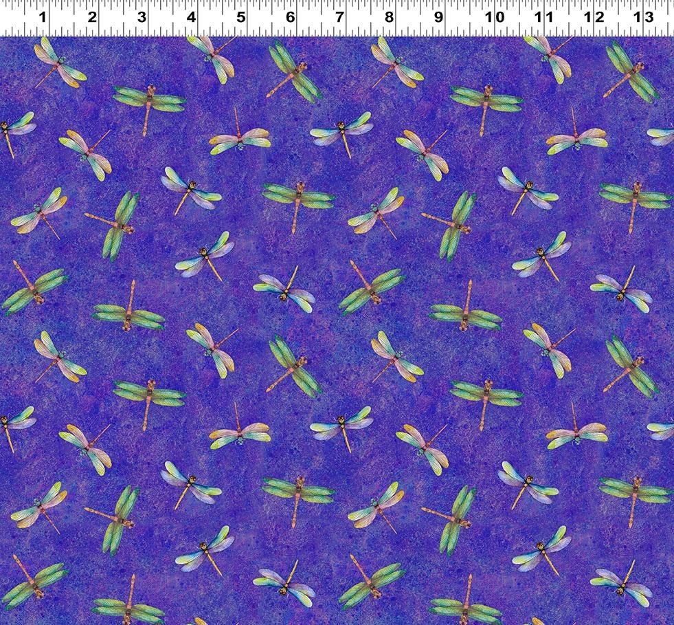 Lily Pond 20 Fat Quarter Bundle, Clothworks FQ0524, Water Lilies Koi Fish Dragonflies Pink Blue Green Floral Fabric