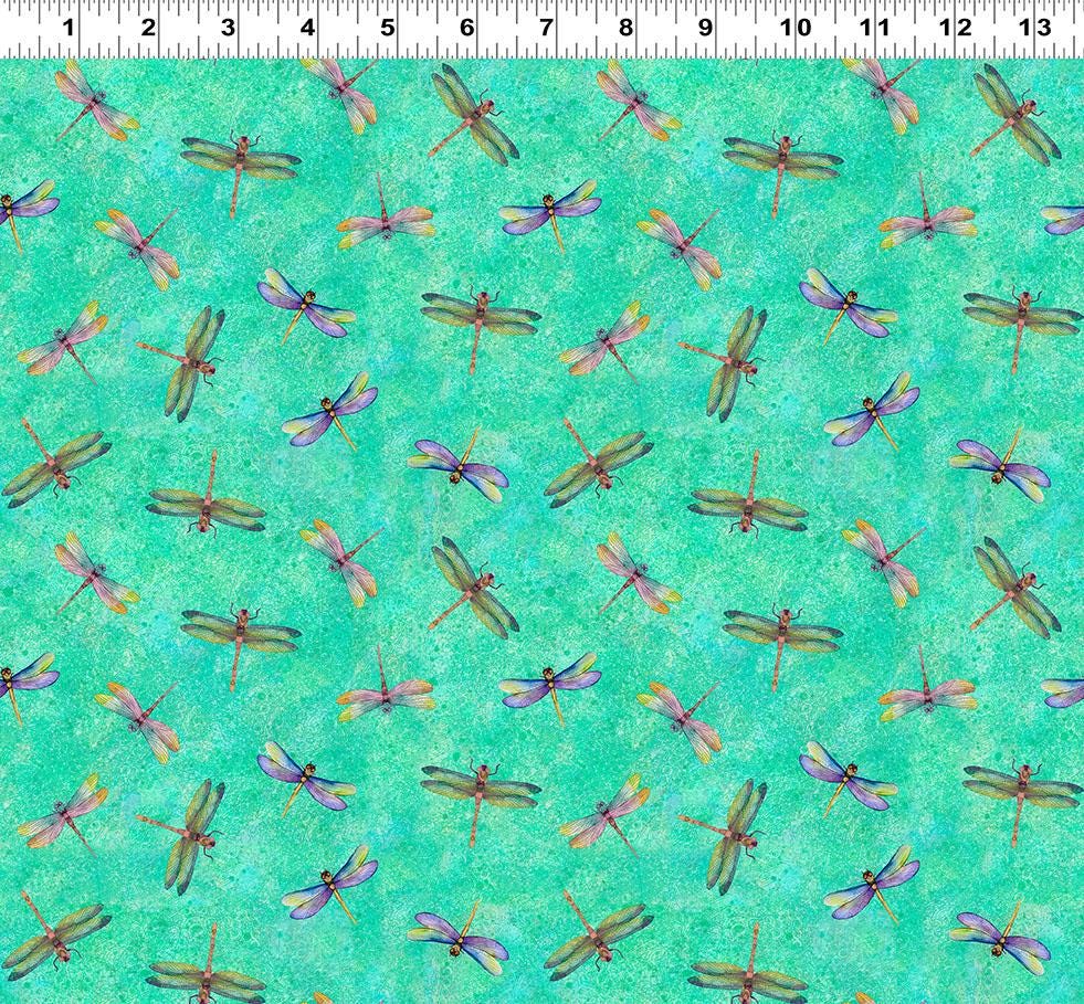 Lily Pond 20 Fat Quarter Bundle, Clothworks FQ0524, Water Lilies Koi Fish Dragonflies Pink Blue Green Floral Fabric